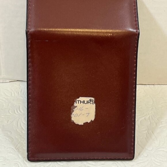 VTG Burgundy Red Leather 3.25"x3.75" Notepad Holder Longhorn Motif Logo - Picture 4 of 7